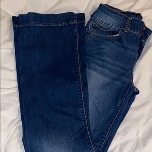 medium wash flare jeans